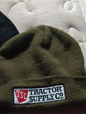 Tractor Supply Co. Olive Green Knit Beanie - Cuffed Winter Hat